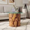 Tömör tíkfa uszadék dohányzóasztal 60 cm