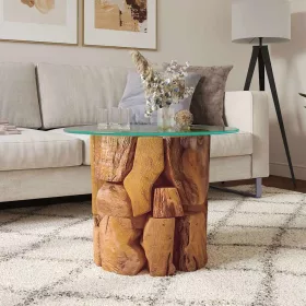 Tömör tíkfa uszadék dohányzóasztal 60 cm