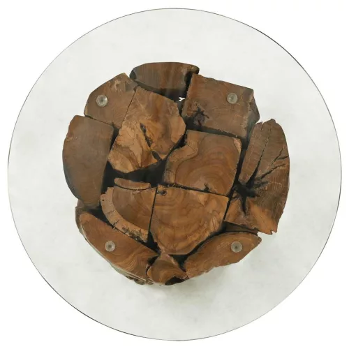 Tömör tíkfa uszadék dohányzóasztal 60 cm