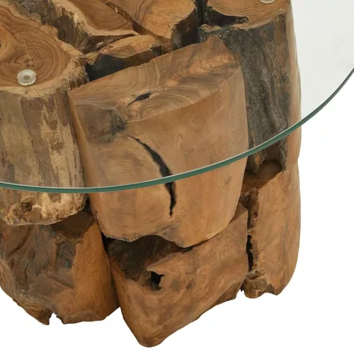 Tömör tíkfa uszadék dohányzóasztal 60 cm
