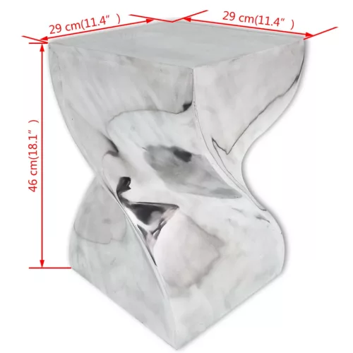 Csavart alakú zsámoly/kisasztal alumínium ezüst színben