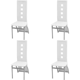 4 db fehér műbőr étkezőszék