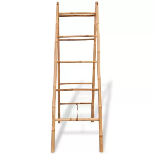 Dupla törölközőszárító létra 5 fokos bambusz 50x160 cm