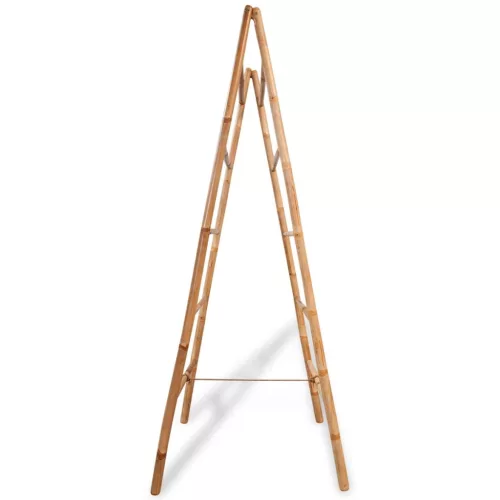 Dupla törölközőszárító létra 5 fokos bambusz 50x160 cm