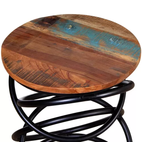 Tömör újrahasznosított fa kisasztal