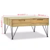 Tömör tíkfa dohányzóasztal 80 x 80 x 40 cm