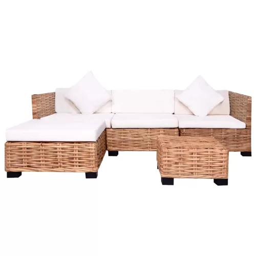 14 részes természetes rattan kanapészett