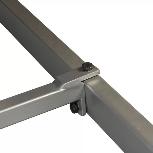 Tömör akácfából és acél étkezőasztal 180 cm