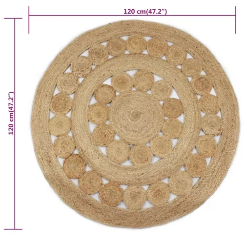 Kör alakú, fonott juta szőnyeg 120 cm