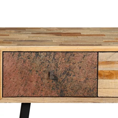 Tömör újrahasznosított fa tálalóasztal 120 x 30 x 76 cm