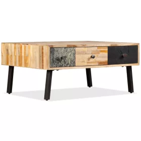   Tömör újrahasznosított tíkfa dohányzóasztal 90 x 65 x 40 cm