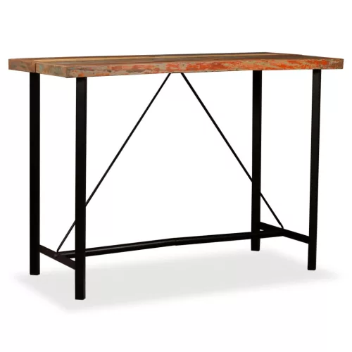 Tömör újrahasznosított fa bárasztal 150 x 70 x 107 cm