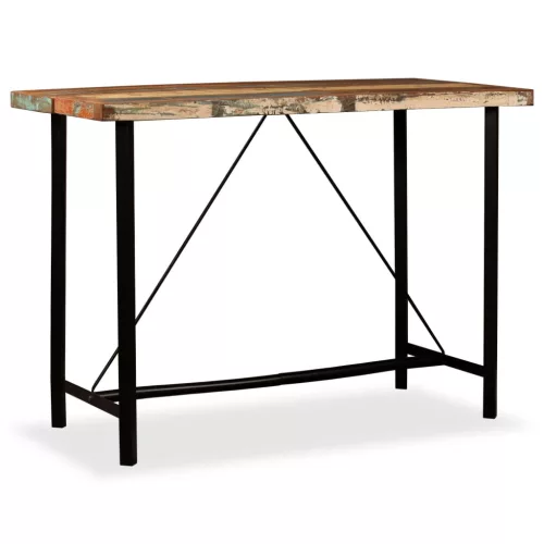 Tömör újrahasznosított fa bárasztal 150 x 70 x 107 cm