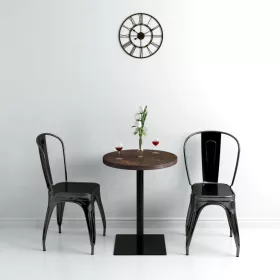   Kerek, sötét hamuszínű MDF/acél bisztró asztal 60 x 75 cm