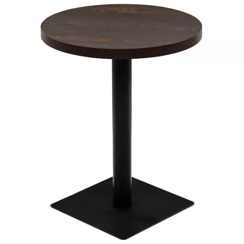 Kerek, sötét hamuszínű MDF/acél bisztró asztal 60 x 75 cm