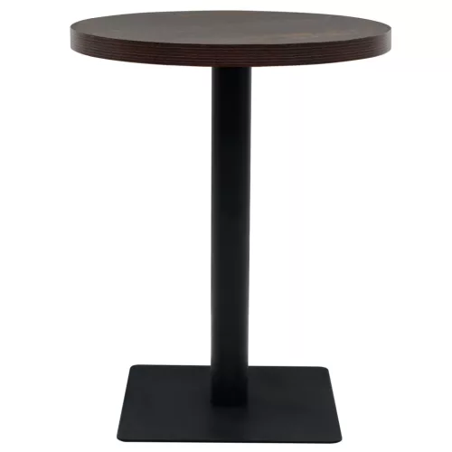 Kerek, sötét hamuszínű MDF/acél bisztró asztal 60 x 75 cm