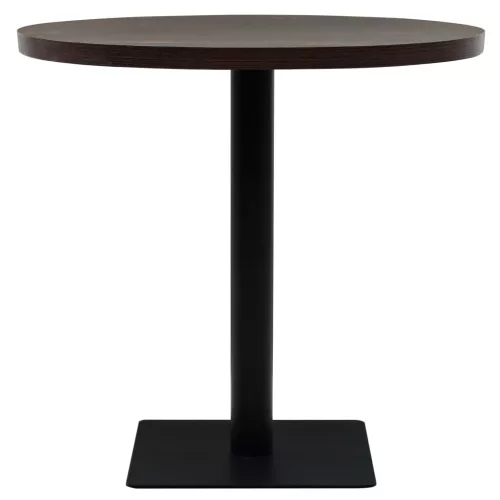 Kerek, sötét hamuszínű MDF/acél bisztró asztal 80 x 75 cm