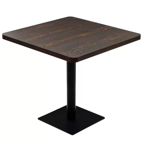 Sötét hamuszínű MDF/acél bisztró asztal 80 x 80 x 75 cm