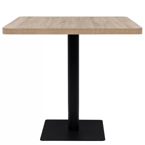 Tölgyfa színű MDF/acél bisztró asztal 80 x 80 x 75 cm