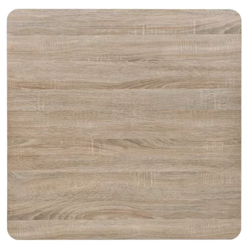 Tölgyfa színű MDF/acél bisztró asztal 80 x 80 x 75 cm