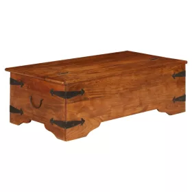   Tömör akácfa dohányzóasztal mézszínű bevonattal 110x55x35 cm