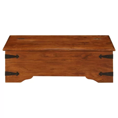 Tömör akácfa dohányzóasztal mézszínű bevonattal 110x55x35 cm