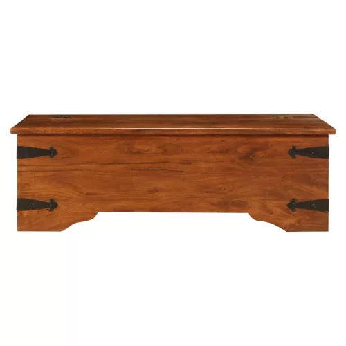 Tömör akácfa dohányzóasztal mézszínű bevonattal 110x55x35 cm