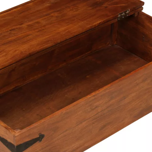 Tömör akácfa dohányzóasztal mézszínű bevonattal 110x55x35 cm