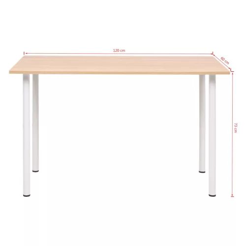 Tölgyfa/fehér színű étkezőasztal 120 x 60 x 73 cm