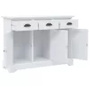 3 ajtós MDF és fenyőfa tálalószekrény 105 x 35 x 77,5 cm