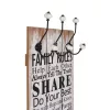 Falra szerelhető fogas 6 akasztóval 120 x 40 cm „FAMILY RULES”