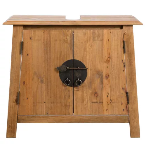 Tömör újrahasznosított fenyőfa pipereszekrény 70 x 32 x 63 cm