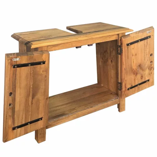 Tömör újrahasznosított fenyőfa pipereszekrény 70 x 32 x 63 cm
