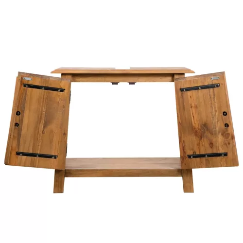 Tömör újrahasznosított fenyőfa pipereszekrény 70 x 32 x 63 cm