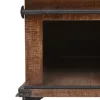 Barna tömör fenyő dohányzóasztal 91 x 51 x 38 cm