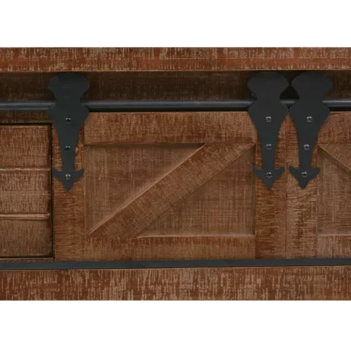 Barna tömör fenyő konzolasztal 131 x 35,5 x 75 cm