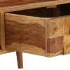 Tömör akácfából dohányzóasztal mézszínű felülettel 110x50x37 cm
