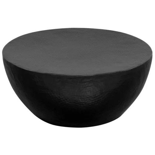 Fekete kalapált alumínium dohányzóasztal 70 x 30 cm