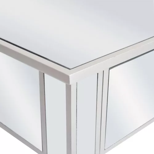 Tükrös MDF / üveg öltözőasztal ülőkével