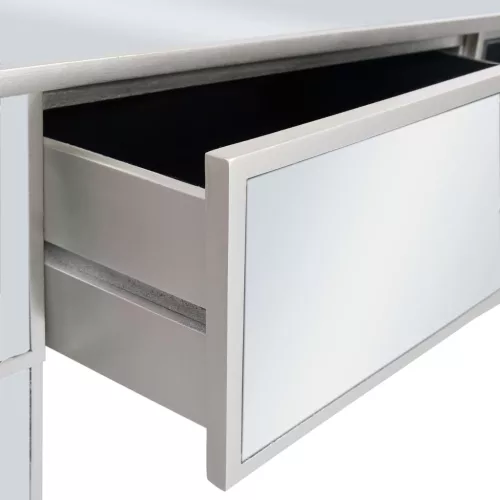 Tükrös MDF / üveg öltözőasztal ülőkével