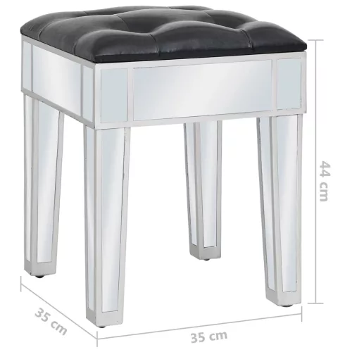 Tükrös MDF / üveg öltözőasztal ülőkével