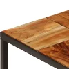 Tömör akácfa és acél dohányzóasztal 110 x 60 x 40 cm