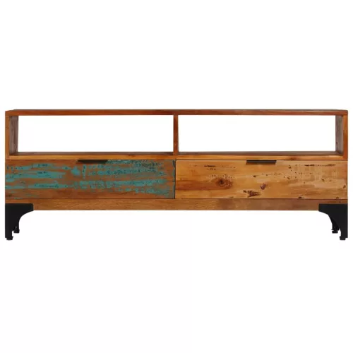 Tömör újrahasznosított fa TV-szekrény 118 x 35 x 45 cm