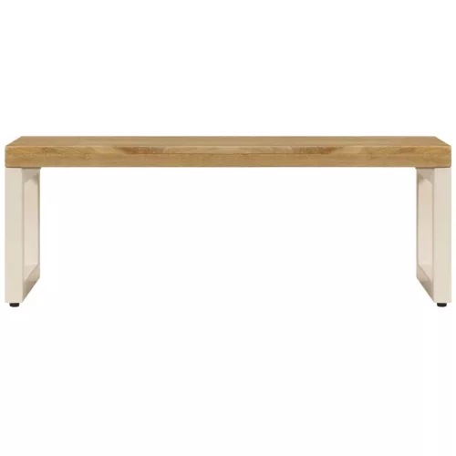 Tömör mangófa és acél dohányzóasztal 100 x 50 x 35 cm