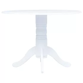 Fehér tömör gumifa étkezőasztal 106 cm