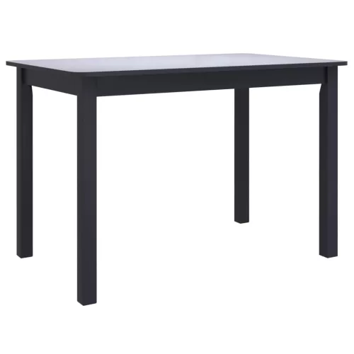 Fekete tömör gumifa étkezőasztal 114 x 71 x 75 cm