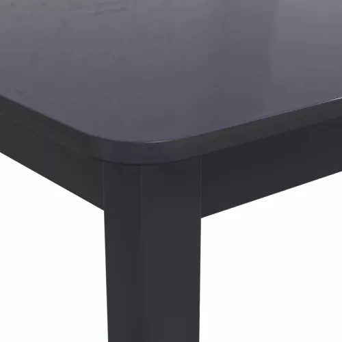 Fekete tömör gumifa étkezőasztal 114 x 71 x 75 cm