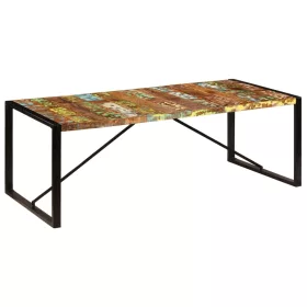   Tömör újrahasznosított fa étkezőasztal 220 x 100 x 75 cm