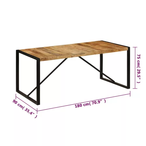 Tömör mangófa étkezőasztal 180 x 90 x 75 cm