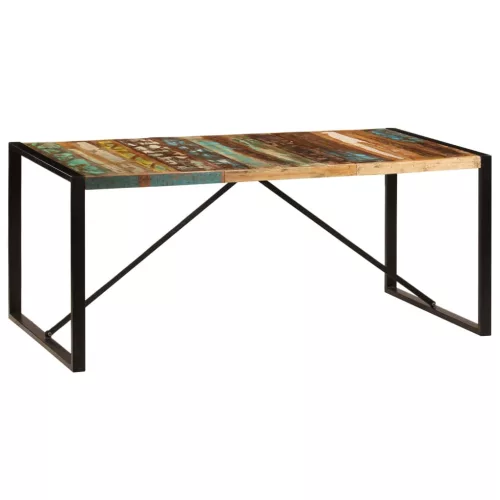 Tömör újrahasznosított fa étkezőasztal 180 x 90 x 75 cm